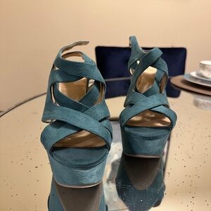 Kelsi Dagger Blue Platform Sandals